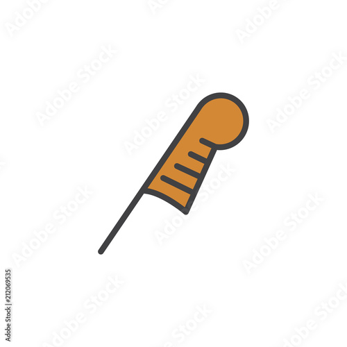Feather of maat egypt filled outline icon, line vector sign, linear colorful pictogram isolated on white. Symbol, logo illustration. Pixel perfect vector graphics