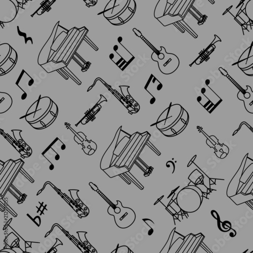 Seamless background theater hand drawn doodle Theatre set Vector illustration Sketchy theater icons Acting performance elements Ticket Masks Lyra Curtain stage Musical notes Pointe shoes Make-up tools