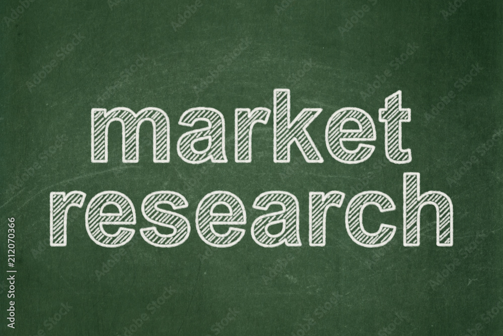 Obraz premium Marketing concept: text Market Research on Green chalkboard background