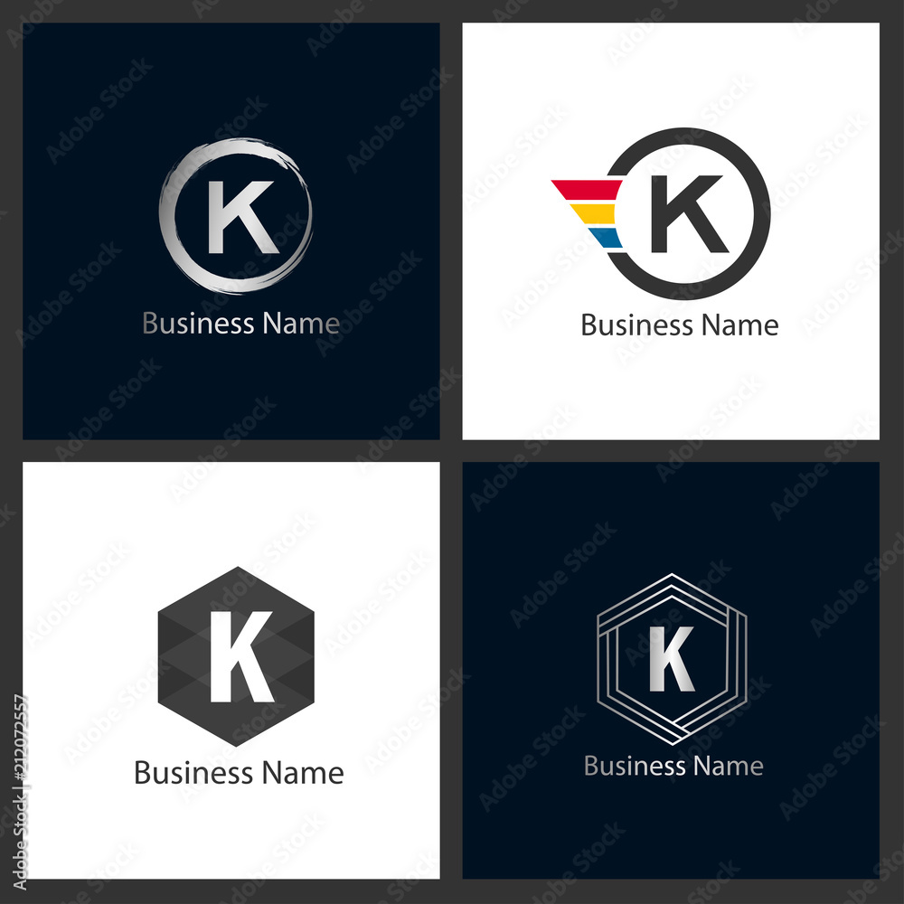 Letter K Logo Set Design