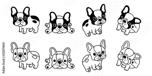 dog vector french bulldog icon logo cartoon character illustration clip art symbol black