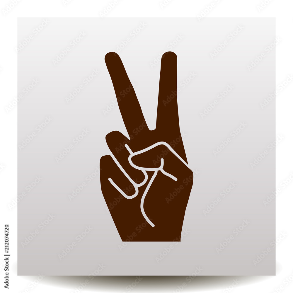 Peace or victory hand gesture vector icon Peace or victory hand gesture vector icon