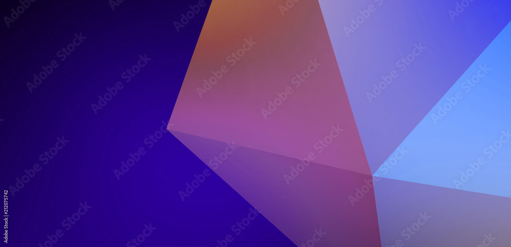 3d render. Abstract background with a polygon, neon light Neon abstract background with backlight, modern design. White polygons scattered particles