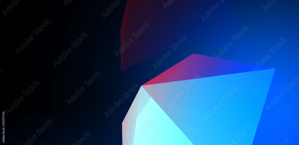 3d render. Abstract background with a polygon, neon light Neon abstract background with backlight, modern design. White polygons scattered particles 3d render. Abstract background with a polygon, neon light Neon abstract background with backlight, modern design. White polygons scattered particles