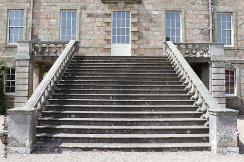Old, external, stone staircase of old mansion