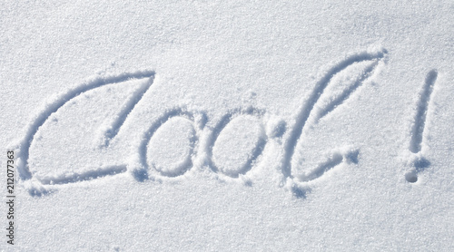 Cool! Hand drawn text over snow