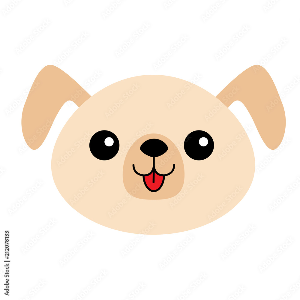 Dog happy round face head silhouette icon. Brown color. Cute cartoon puppy character. Kawaii animal. Funny baby pooch. Love Greeting card. Flat design. White background Isolated. Dog happy round face head silhouette icon. Brown color. Cute cartoon puppy character. Kawaii animal. Funny baby pooch. Love Greeting card. Flat design. White background Isolated.