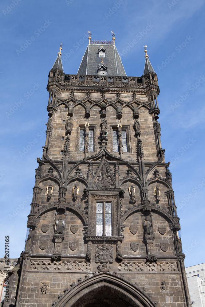 The Gothic Powder Tower in the Old Town of Prague