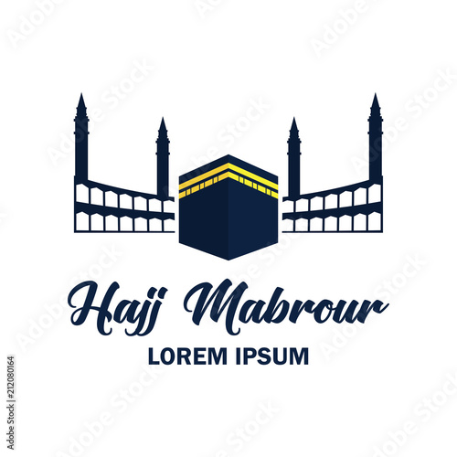 makkah kaaba hajj omra logo with text space for your slogan / tag line, vector illustration