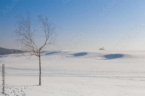 Golf bunkers full of snow © Radomir Rezny
