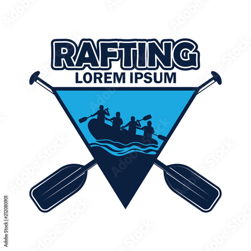rafting logo with text space for your slogan / tag line, vector illustration