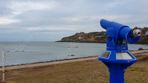 Photography Spy glass telescope on the beach of Howth