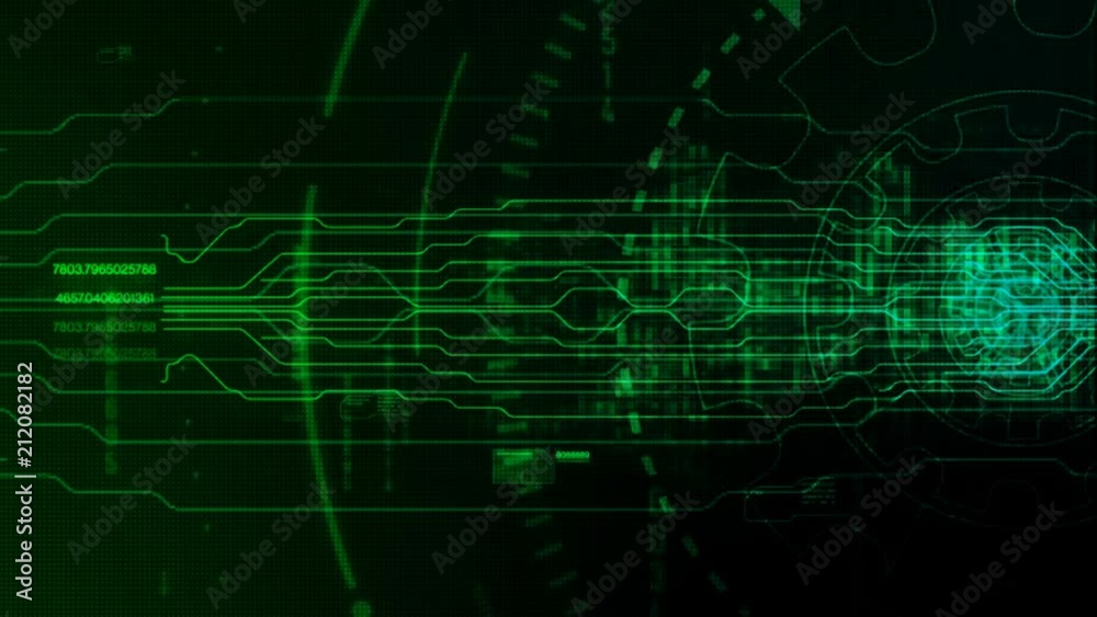 Hi-tech digital motion background with technology gear Hi-tech digital motion background with technology gear