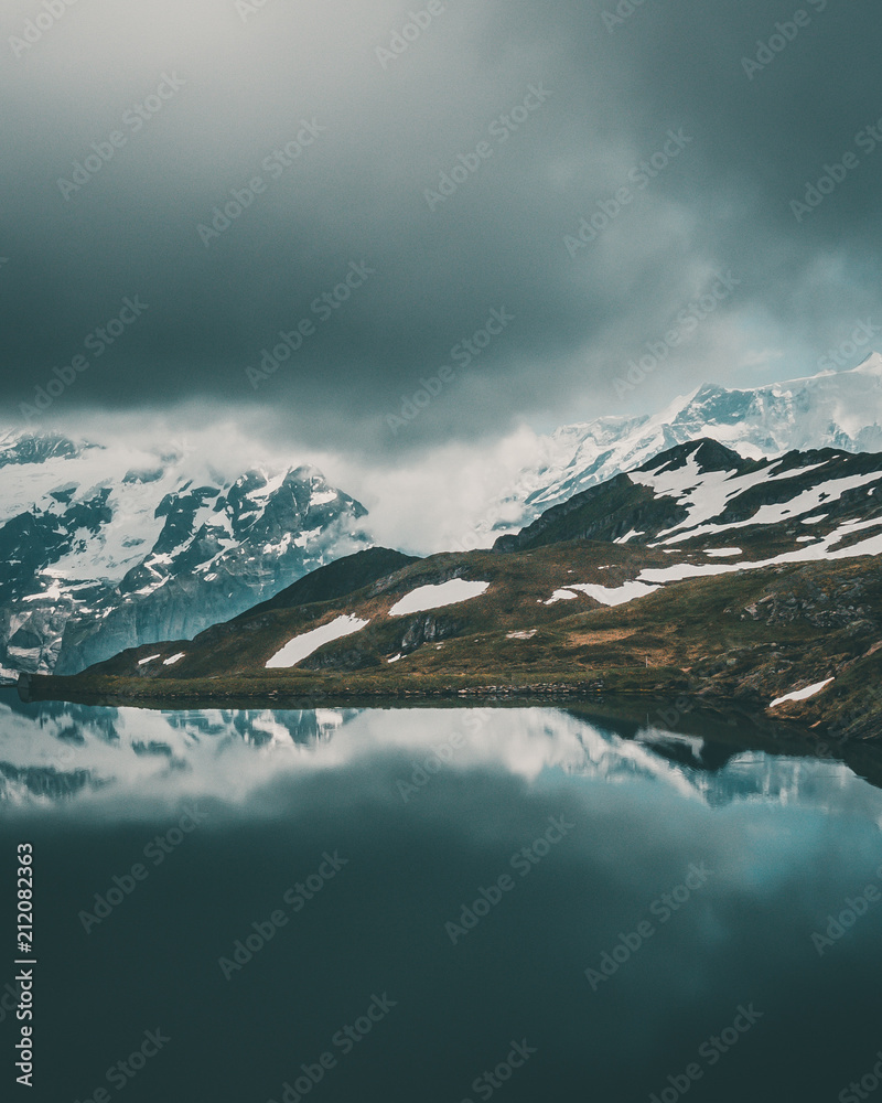 Bachalpsee Mountain Lake Grindelwald  Switzerland Mountains