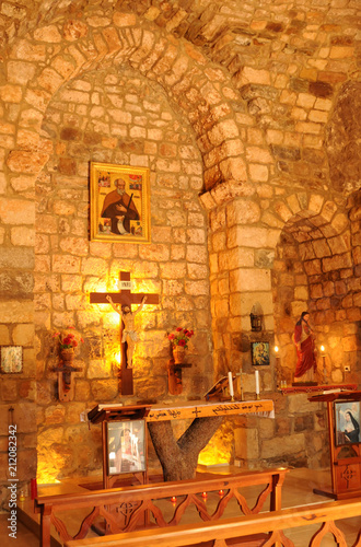 Lebanon: The Cross Path on the old road of Saint Elishaa Hermitage.