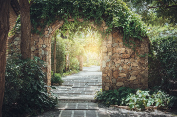 Papier peint photo Thèmes Stone arch entrance wall.  © natara