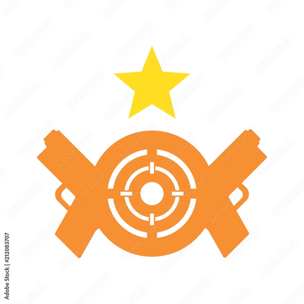 Weapon logo. Gun Icon. Rifle and Pistol symbol. Vector eps 08. Weapon logo. Gun Icon. Rifle and Pistol symbol. Vector eps 08.
