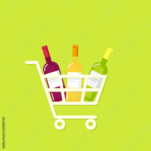 Shopping cart full of wine