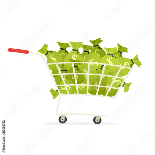 Shopping cart full of money