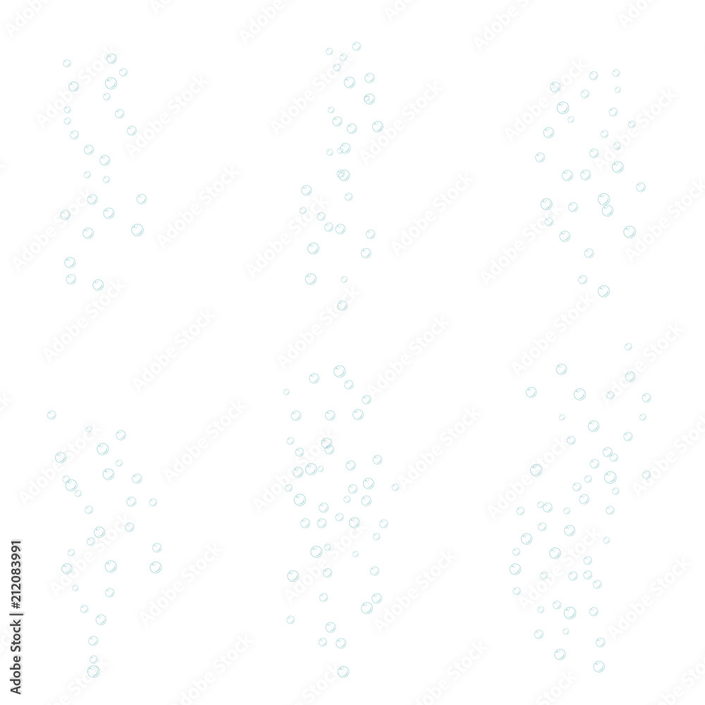 Air bubbles flow on white background. Oxygen in water, sea, aquarium. Fizzy drink. Air bubbles flow on white background. Oxygen in water, sea, aquarium. Fizzy drink.