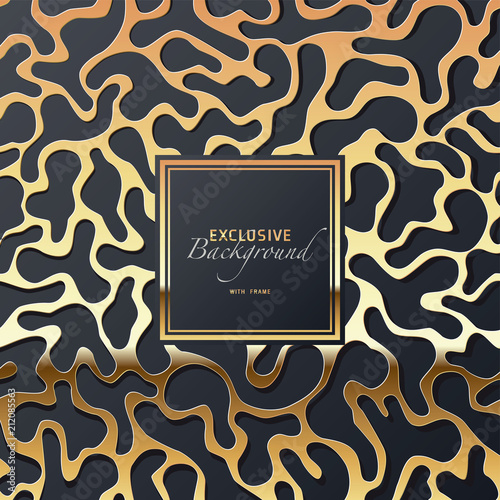 edler luxuriöser golden glänzender abstrakter Hintergrund mit Rahmen photo