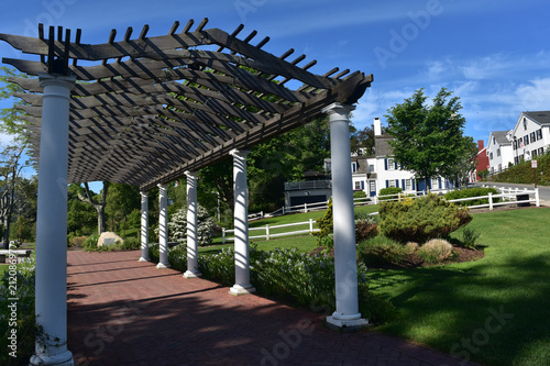 Beautiful Wood Trellis in Brewster Gardens in Plymouth photo