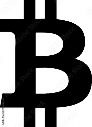 Bitcoin de negro morado sobre fondo blanco.