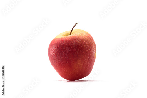 close up view of fresh apple isolated on white