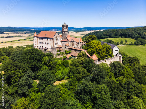 Deutschland, Hessen, Wetterau, Main-Kinzig-Kreis, Gemeinde Ronneburg, die Ronneburg, Luftaufnahme