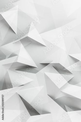 Composition with white triangular shapes, abstract background
