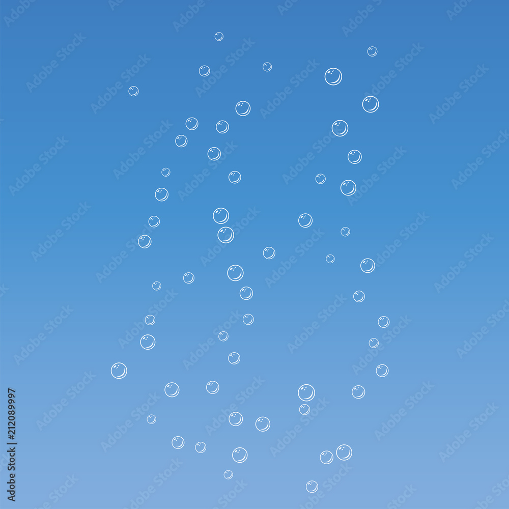 Air bubbles flow on blue sea background. Oxygen in water, sea, aquarium. Fizzy drink. Air bubbles flow on blue sea background. Oxygen in water, sea, aquarium. Fizzy drink.