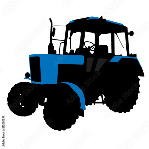 Generic wheeled tractor silhouette  -  farm machinery