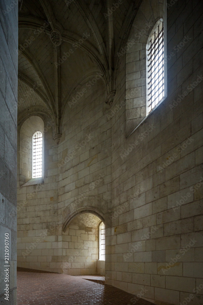 Abstract view of a walkway inside the Chateau d'Amboise, in the Loire Valley, France