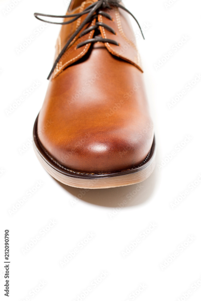 men's classic brown leather shoe isolated
