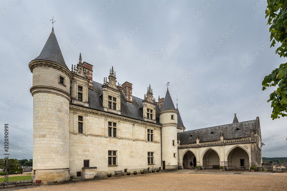 The royal Château at Amboise, in the Indre-et-Loire département of the Loire Valley in France