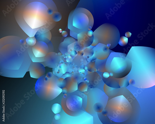 Abstract vector shape composed of simple elements