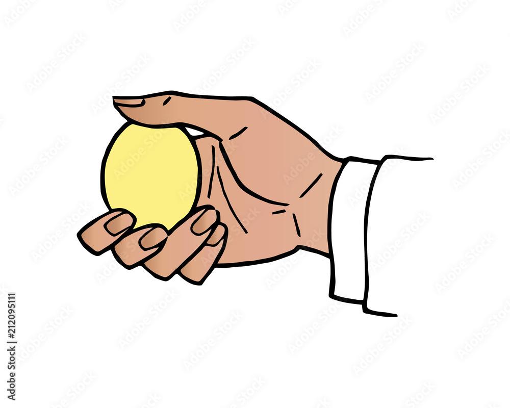 A hand holding little Easter egg. Easter symbol. A hand holding little Easter egg. Easter symbol.
