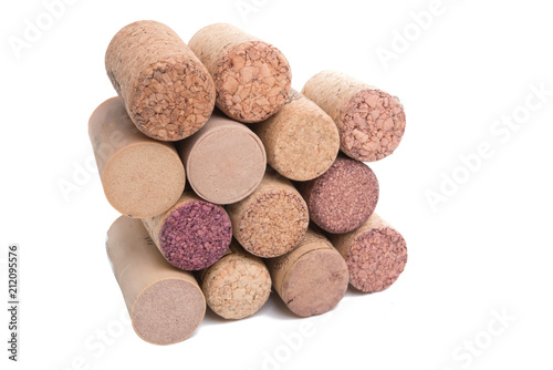 Wine cork  for bottle isolated on the white