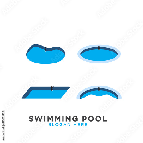 Swimming pool logo template