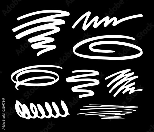 Set of hand drawn ink brush strokes, brushes, lines. Collection of grunge vector textured brush strokes. Vector abstract elements for your design