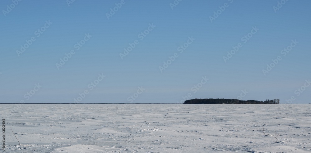 Rybinsk reservoir in winter