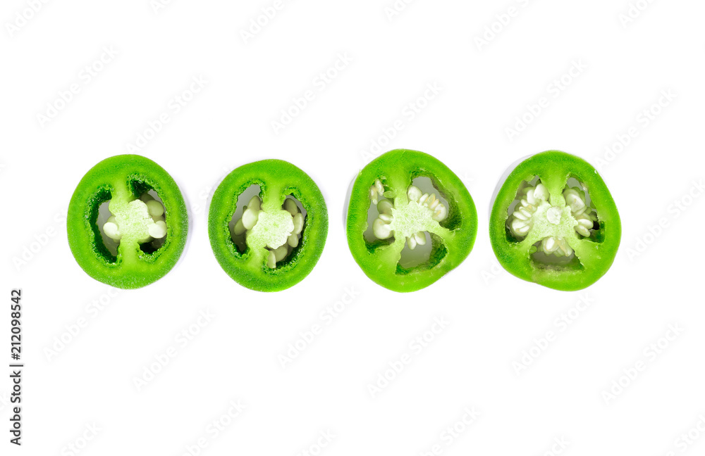 chili slice on white background chili slice on white background