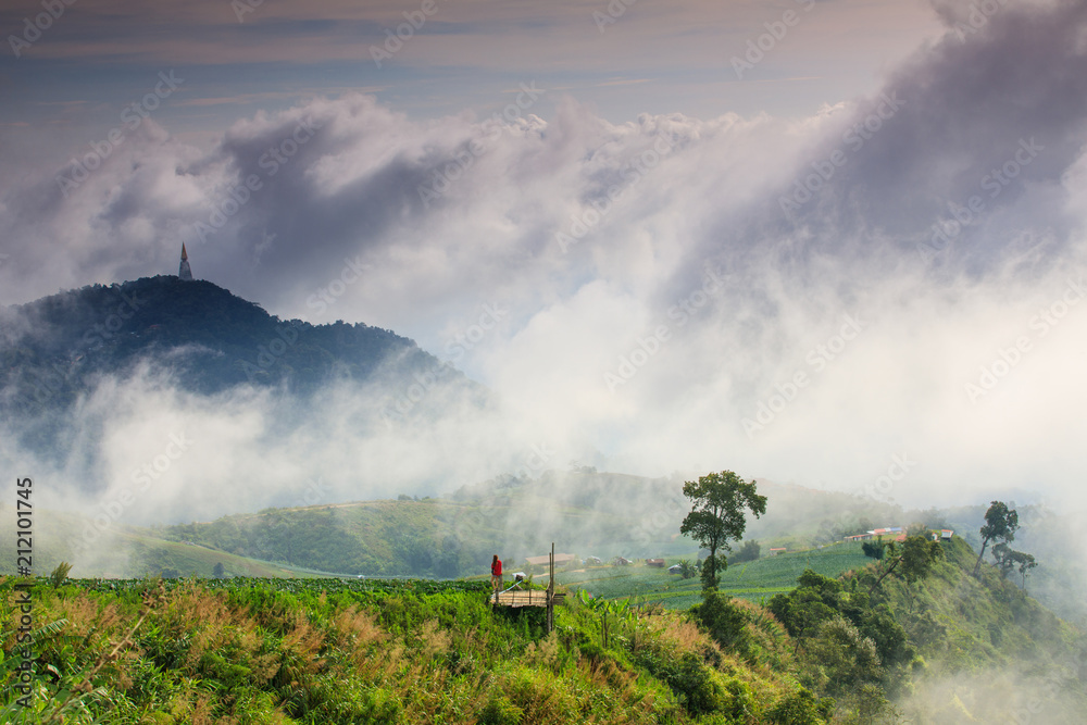Landscape sea of mist on Phu- tub-berk  Phetchabun province, Thailand.