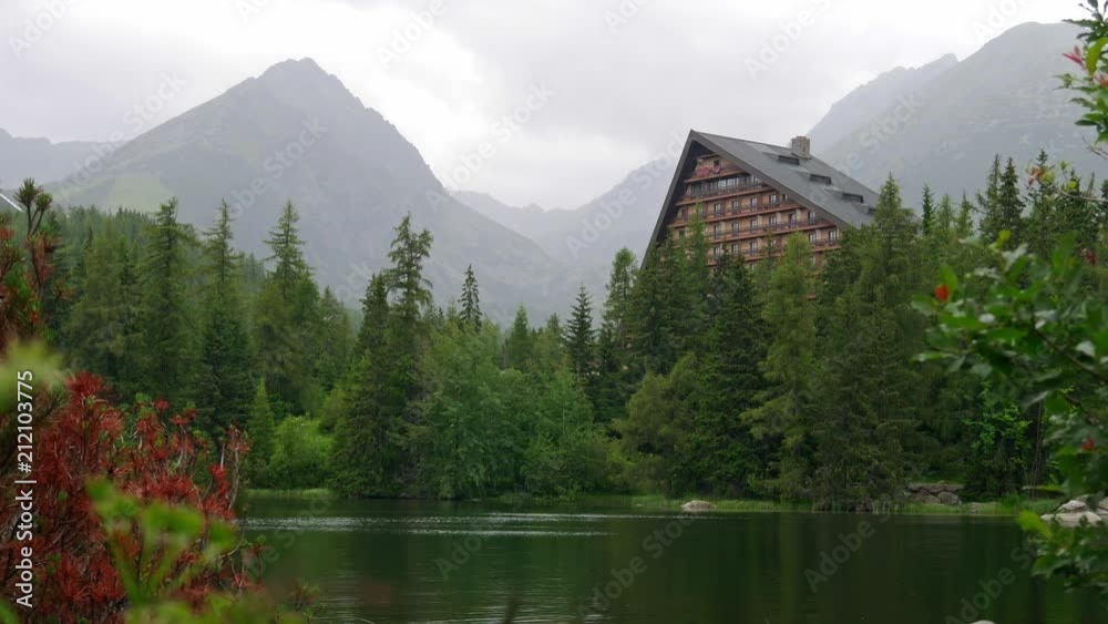 Landscape of mountain lake in National Park High Tatry. Strbske pleso 2 Landscape of mountain lake in National Park High Tatry. Strbske pleso 2