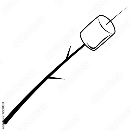 Roasted marshmallow on stick