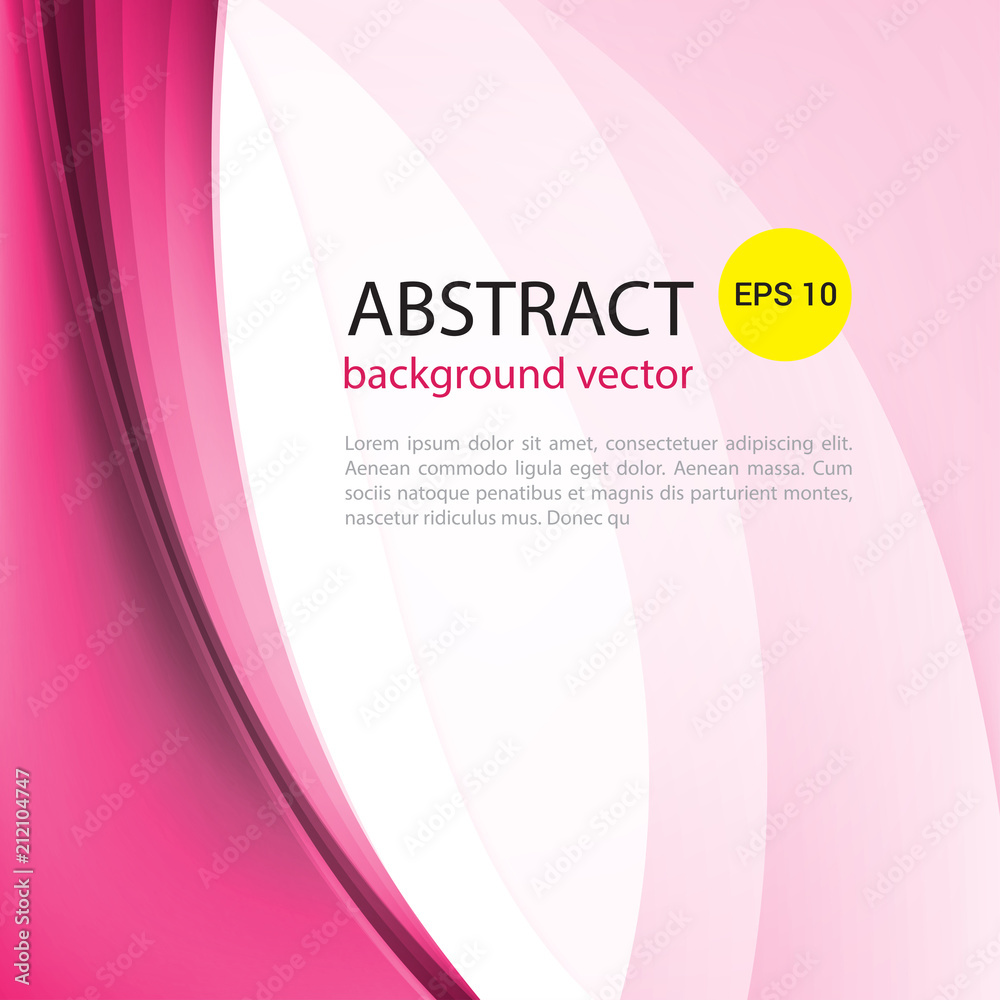 Fototapeta premium Abstract light vector pink waves background.Vector illustration