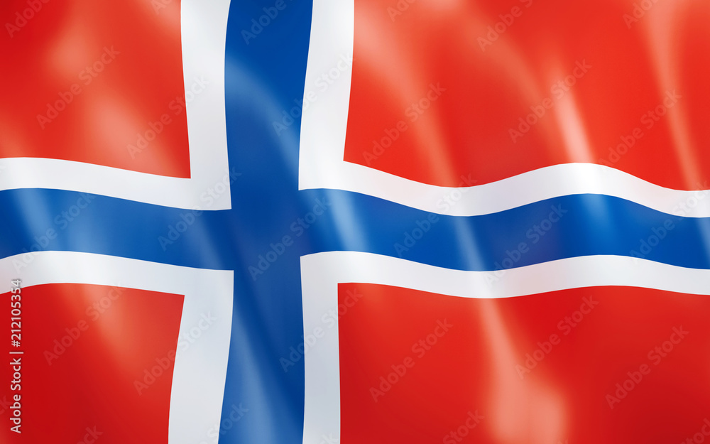Fototapeta premium 3D Flag of Norway.