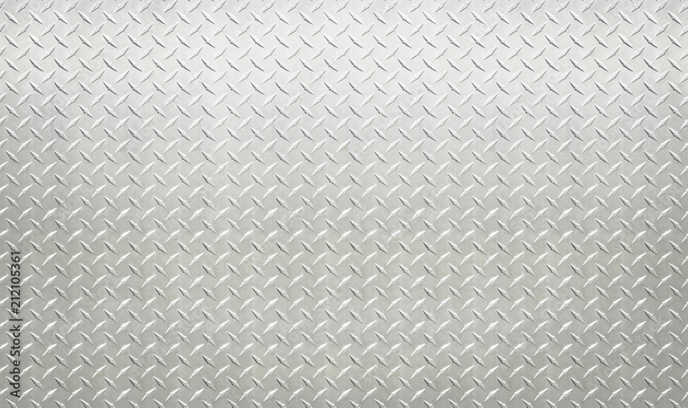Fototapeta Białego srebra przemysłowej ściany stali wzoru diamentowy tło