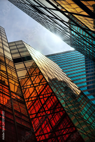  Modern architecture shapes in abstract style  Hong Kong                 