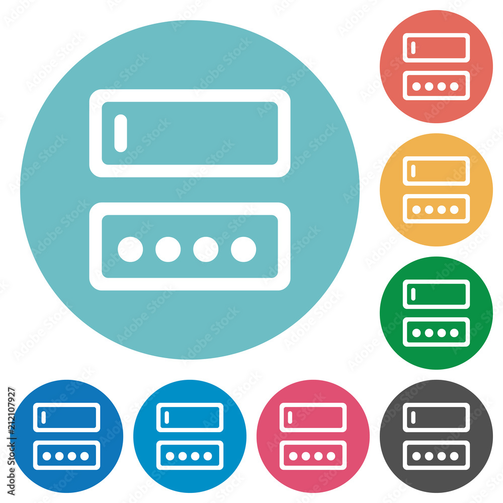 Entering login name and password flat round icons Entering login name and password flat round icons